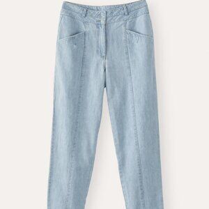 Poetry Indigo-dyed hemp cotton seamed trousers - US Sz 12 pants in pale demin